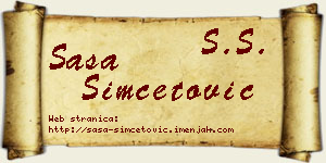 Saša Simčetović vizit kartica